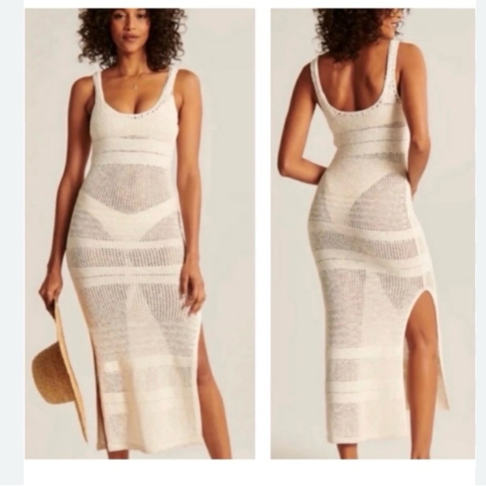 Abercrombie Cream Crochet Coverup Dress